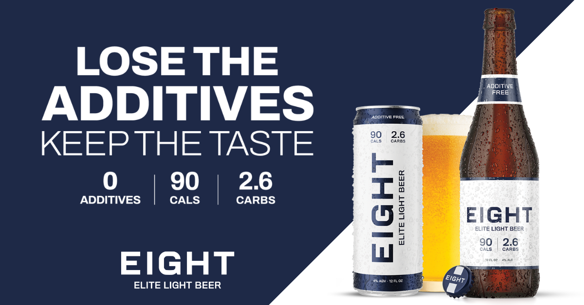 EIGHT Elite Light Beer | No Additives. 90 Calories.